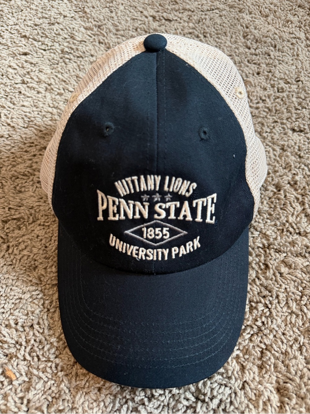Navy and Cream Mesh Back Cap by
